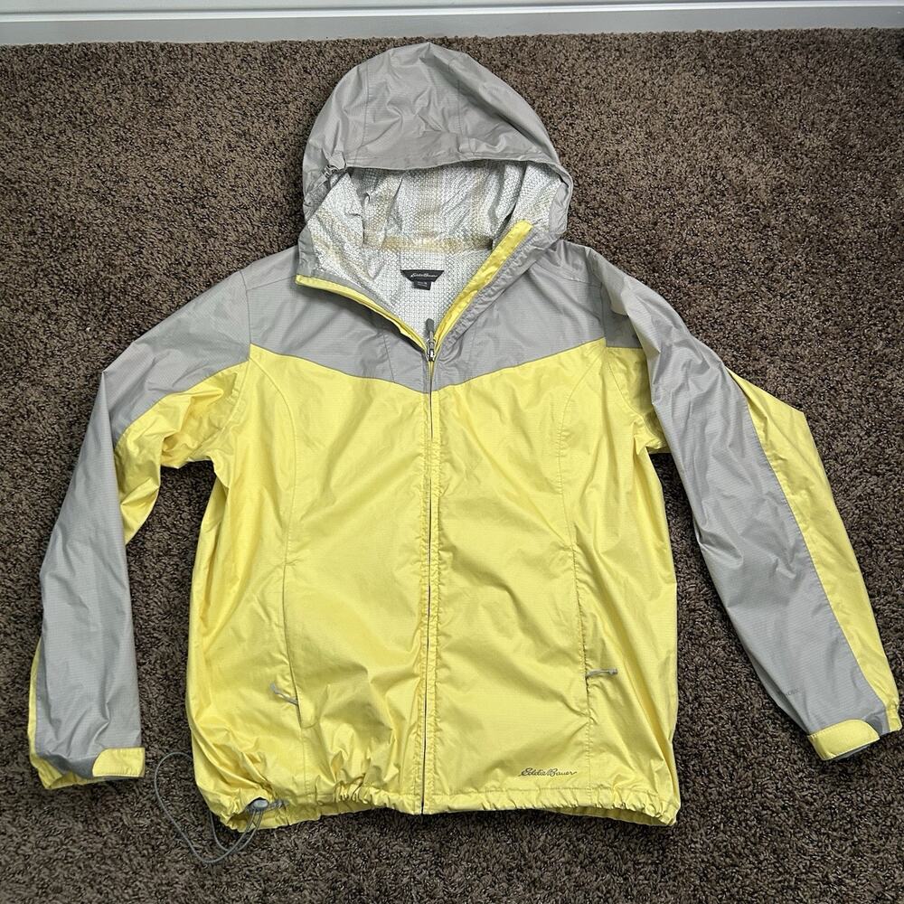 Eddie Bauer WeatherEdge Women's Size XL Windbreaker Jacket Yellow Nylon